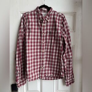 Abercrombie & Fitch Red and White Plaid Shirt